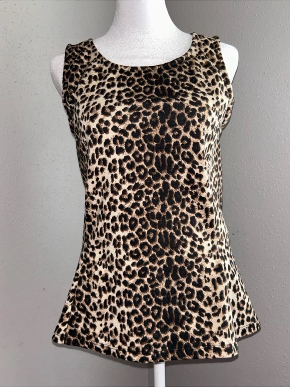 Vintage hot kiss Sleeveless Leopard Print Tank Top - Brown